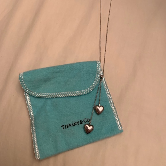 Tiffany & Co. Jewelry - Tiffany & Co Double Puff Heart Silver necklace